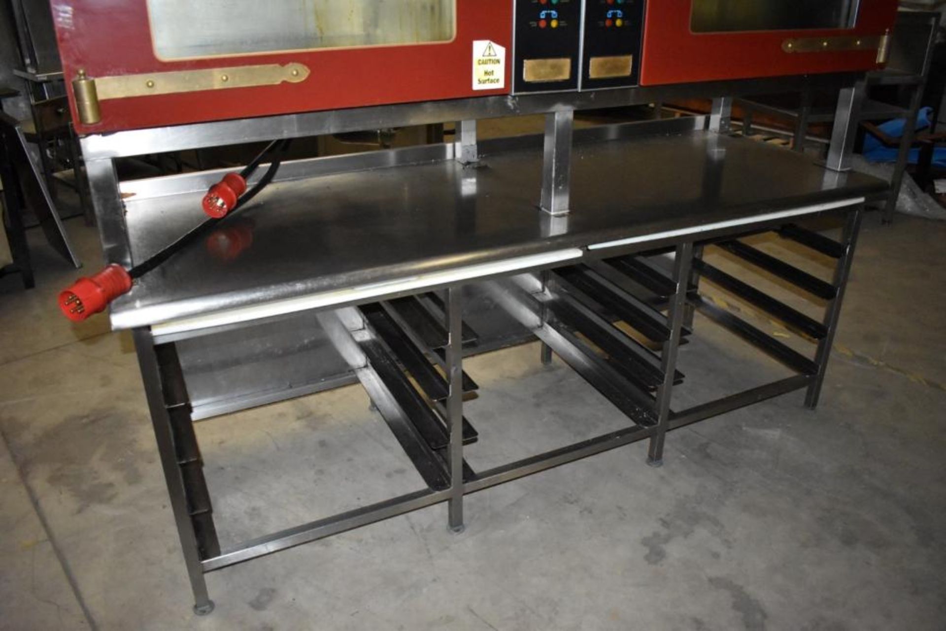 1 x Tom Chandley Double C5 60X40 Pie Oven With Stainless Steel Baking Tray Prep Bench - CL455 - Ref - Image 14 of 18