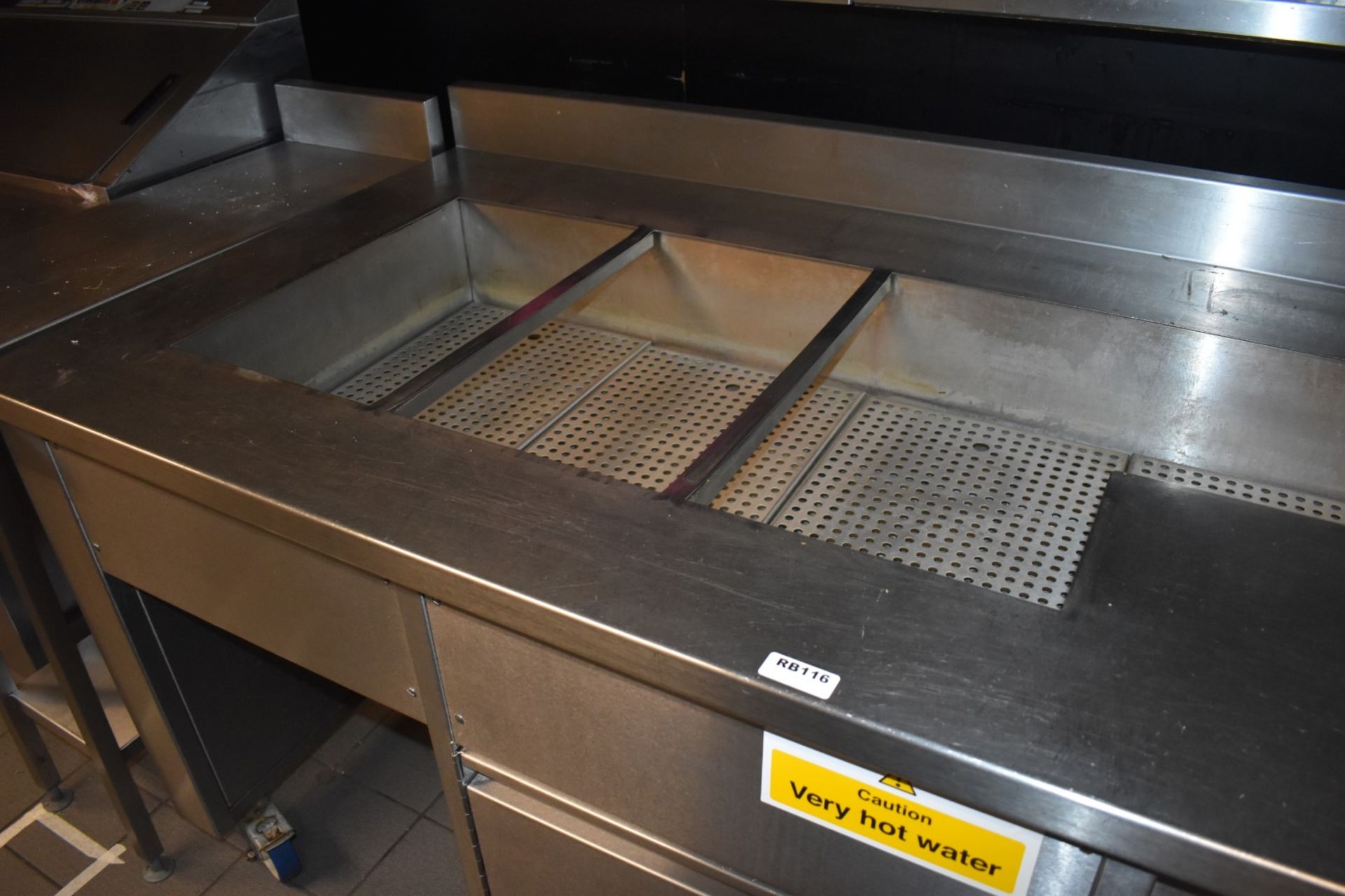 1 x Bespoke Stainless Steel Baine Marie Food Warmer Prep Unit - 230v - Large Size - H90 x W234 x - Image 2 of 12