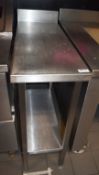 1 x Stainless Steel Fill In Prep Table - Size H90 x W35 x D90 cms - Ref: RB118 - CL558 - Location: