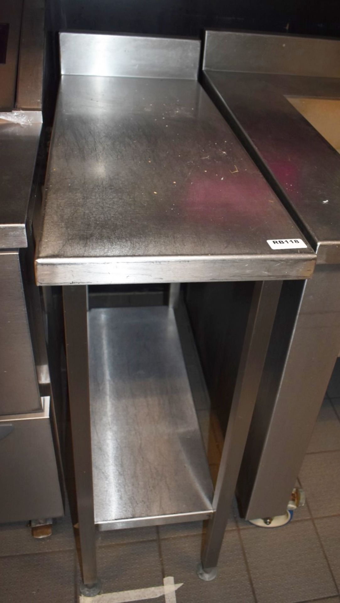 1 x Stainless Steel Fill In Prep Table - Size H90 x W35 x D90 cms - Ref: RB118 - CL558 - Location: