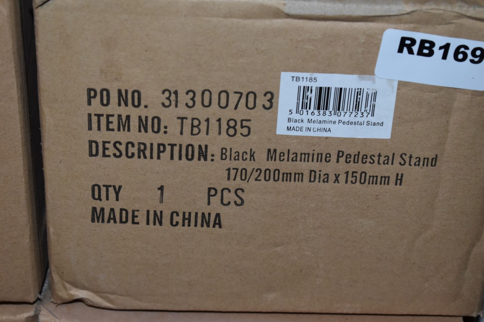 4 x TB1185 Black Melamine Pedestal Stands - New and Boxed - Ref: RB169 - CL558 - Location: - Image 3 of 3