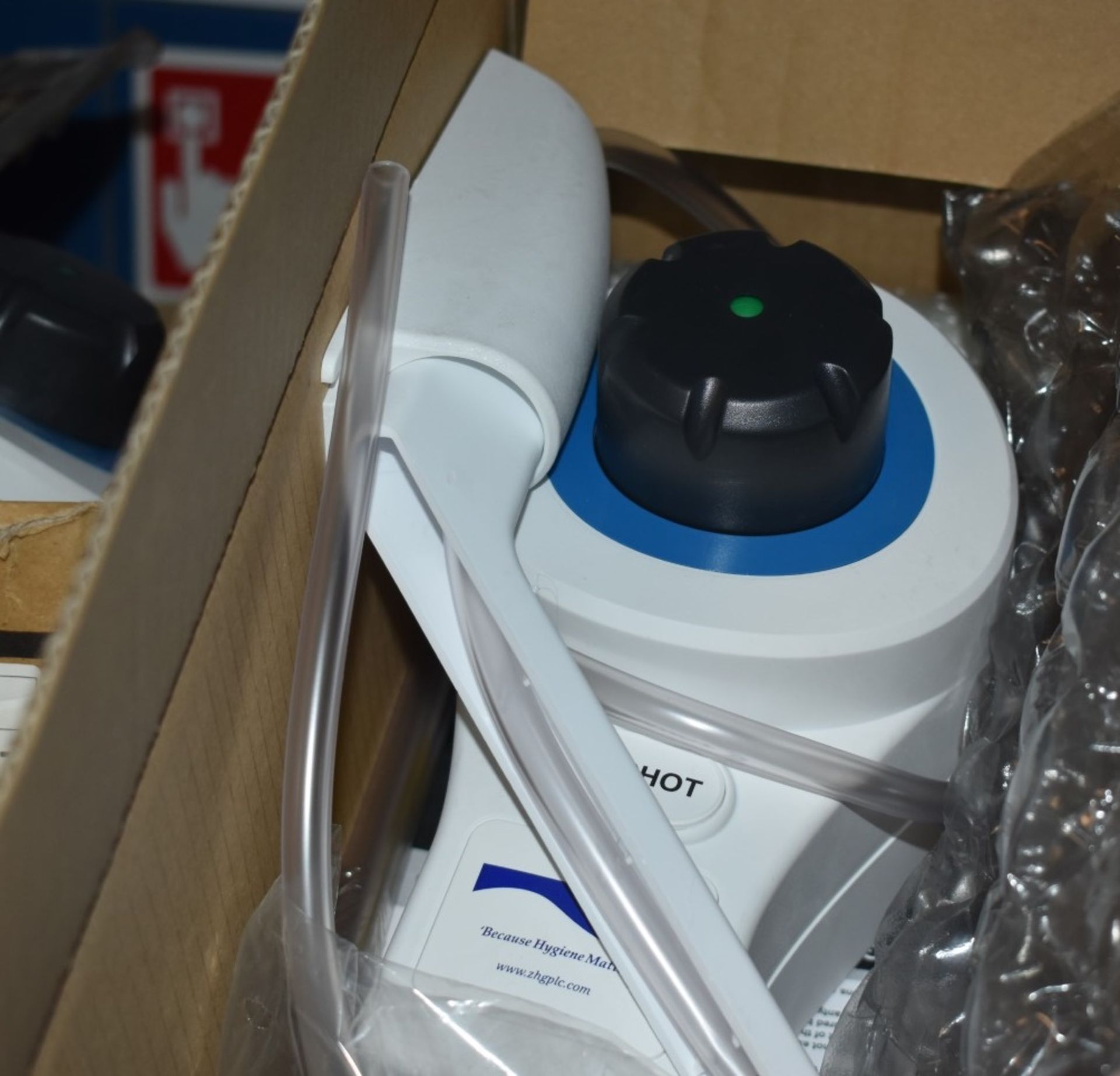 2 x Zenith Ecoshot Premium Bucket Dispensers - White.Blue None Twin - Unused With Original Boxes - - Image 2 of 2