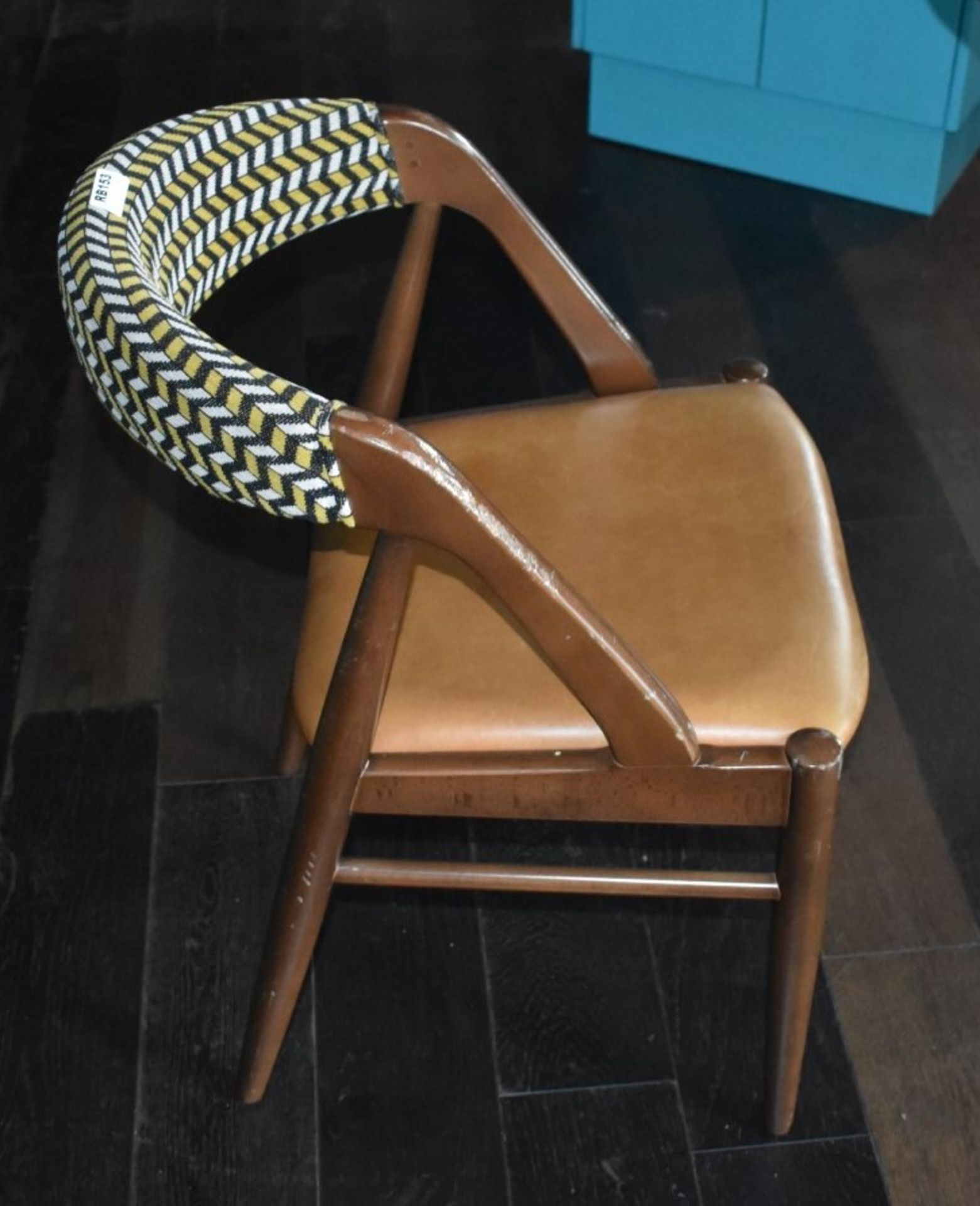 2 x Dining Chairs With Bent Wood Frames, Tan Seats and Fabric Backrests - Ref: RB153 - CL558 - - Image 2 of 3