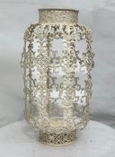 7 x Filigree Lanterns - Dimensions: 38cm (h) x 20cm (w) - Pre-owned - CL548 - Location: Near Market