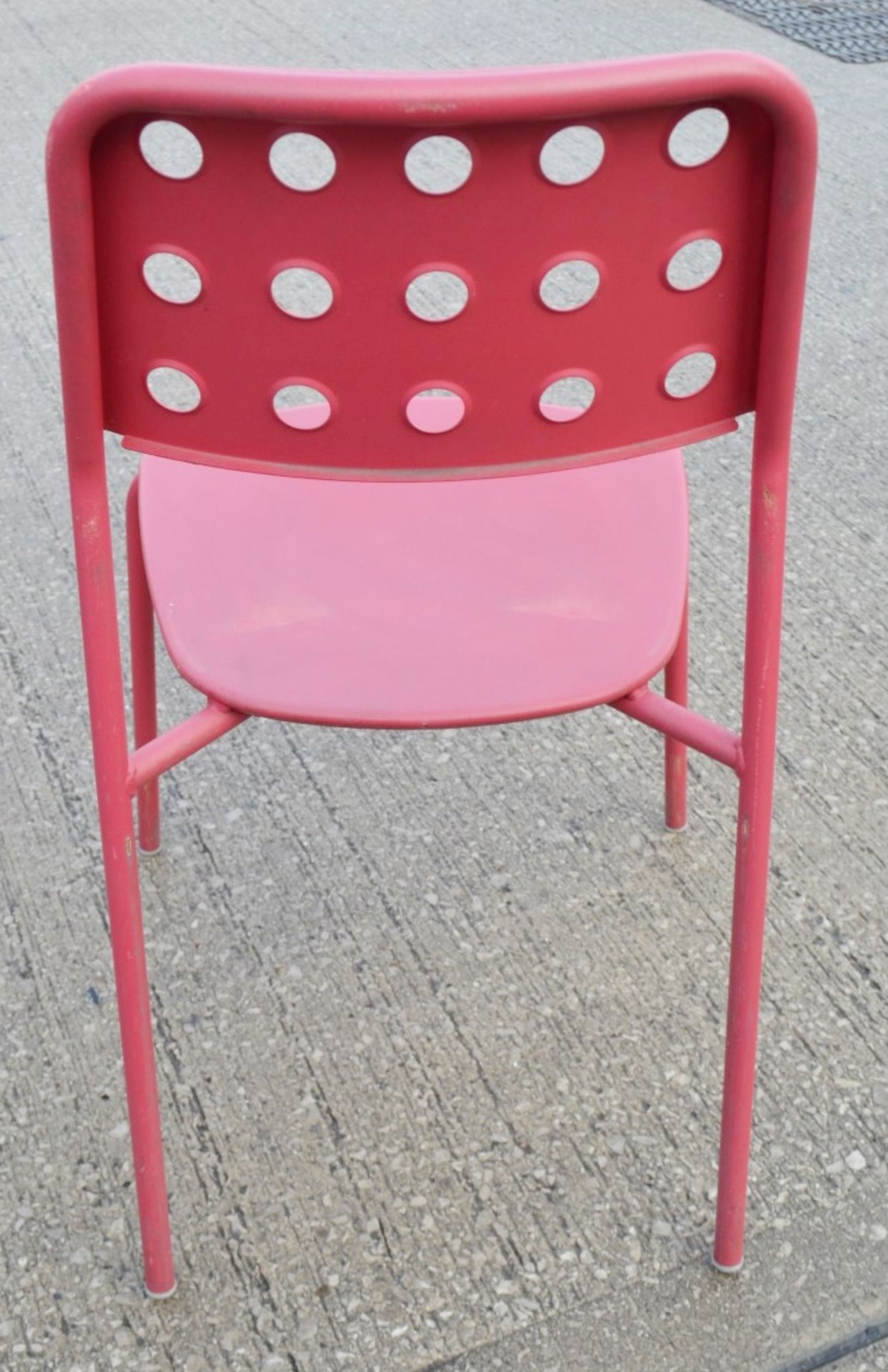 5 x Emu Branded Italian Made Outdoor Metal Stackable Bistro Chairs In Magenta (Hot Pink) - - Image 2 of 6