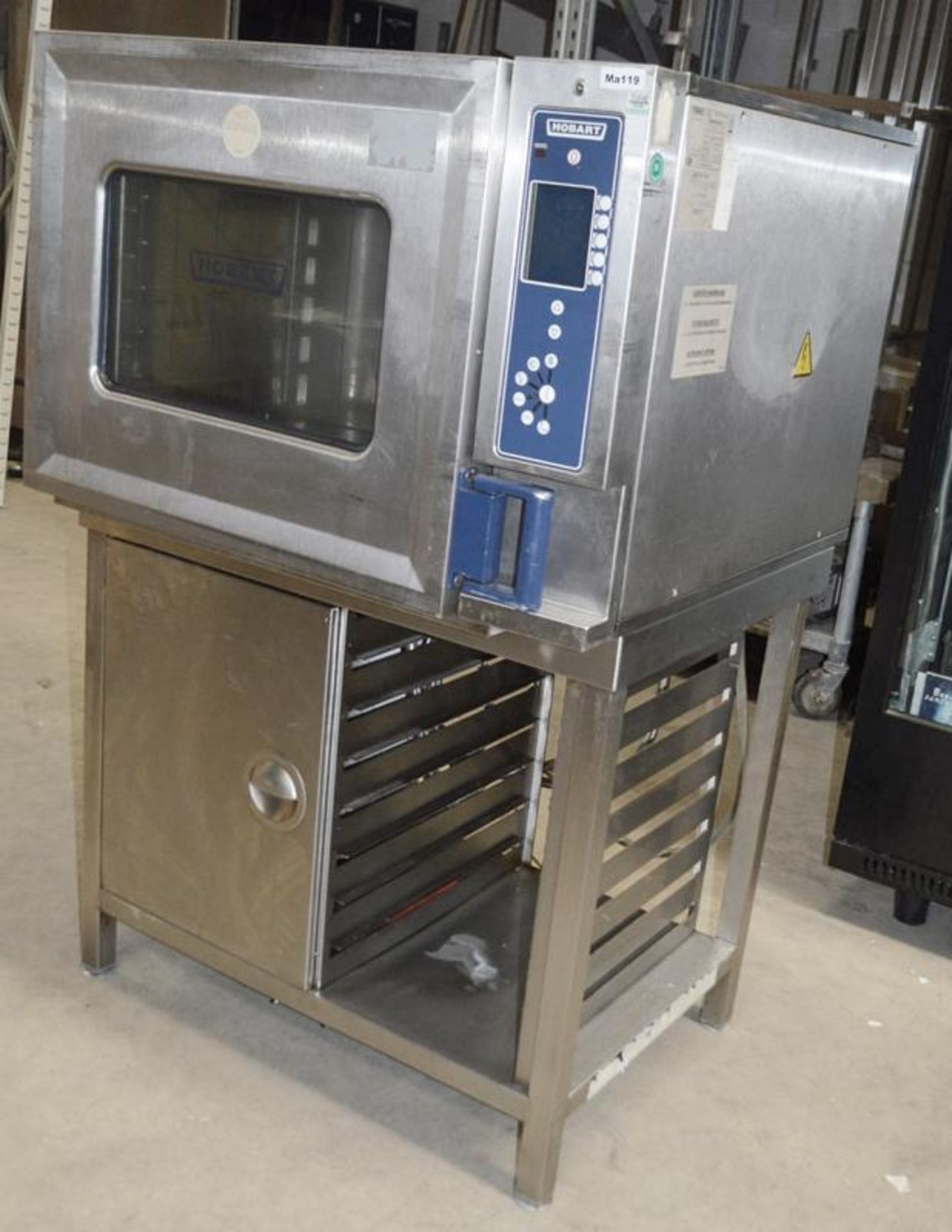 1 x HOBART CSDUC 6-Grid Combi Oven With Stand - 3 phase - Dimensions: H140 x W90 x D90cm - Stainless - Image 9 of 11