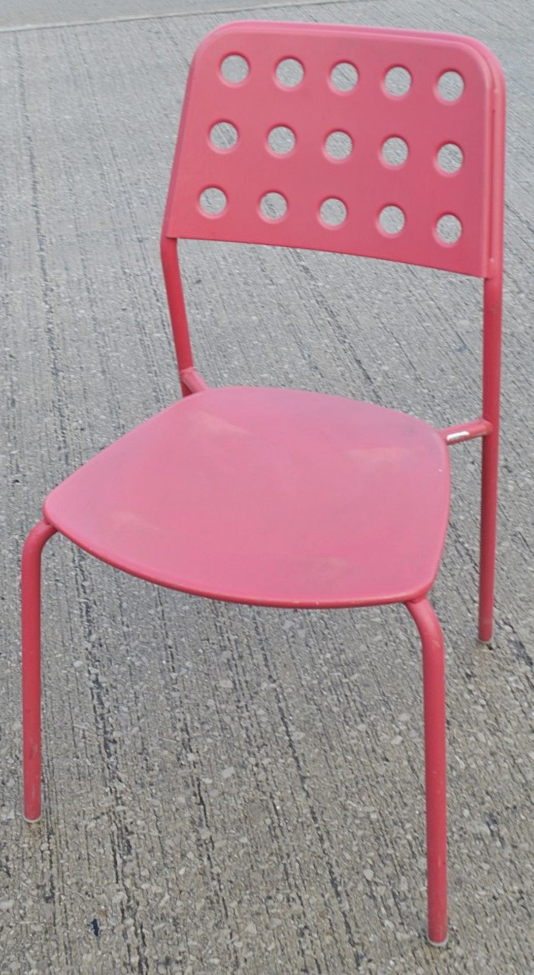 5 x Emu Branded Italian Made Outdoor Metal Stackable Bistro Chairs In Magenta (Hot Pink) - - Image 3 of 6