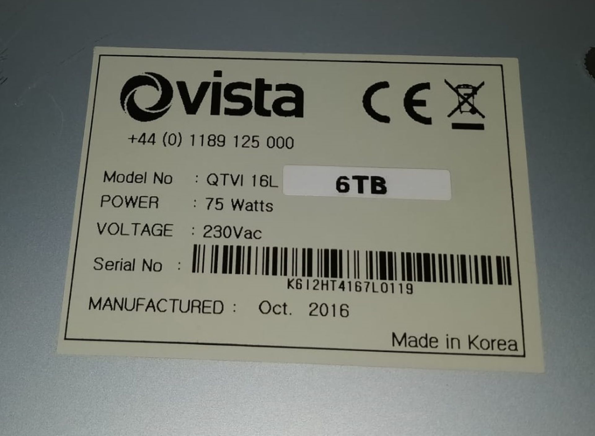 1 x Vista CCTV Recorder - Ref: RB - CL558 - Location: Altrincham WA14 - Image 3 of 4