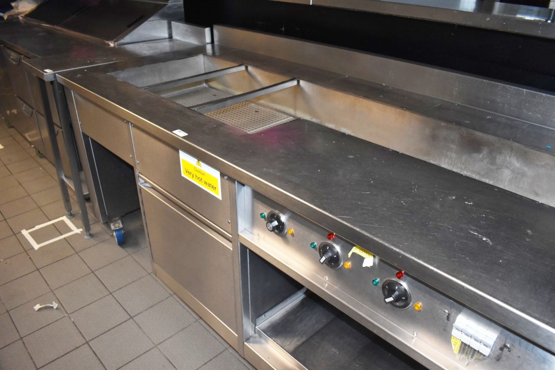 1 x Bespoke Stainless Steel Baine Marie Food Warmer Prep Unit - 230v - Large Size - H90 x W234 x - Image 9 of 12