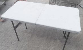2 x Fold-out Tables With Handle - Dimensions: H76 x W124 x D62cm - Pre-owned, Taken From An Asian Fu