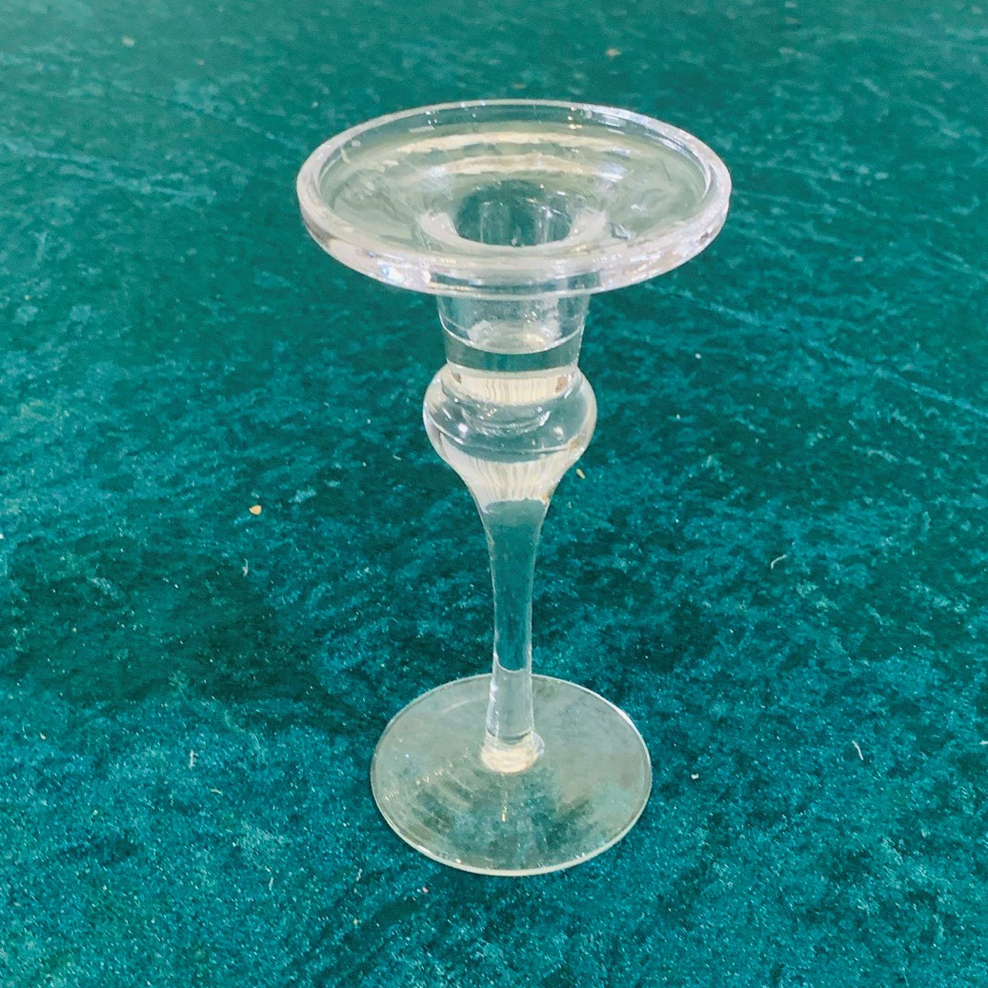 12 x Small Glass Candlestands - Dimensions: 17x9cm - Ref: Lot 40 - CL548 - Location: Leicester