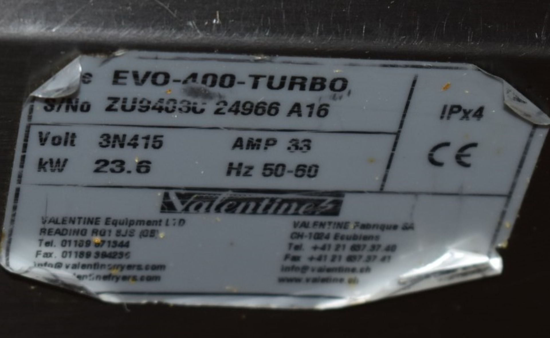 1 x Valentine Evo 400 Turbo Single Pan 400mm Electric Fryer - Ref: RB111 - CL558 - Location: - Image 2 of 4