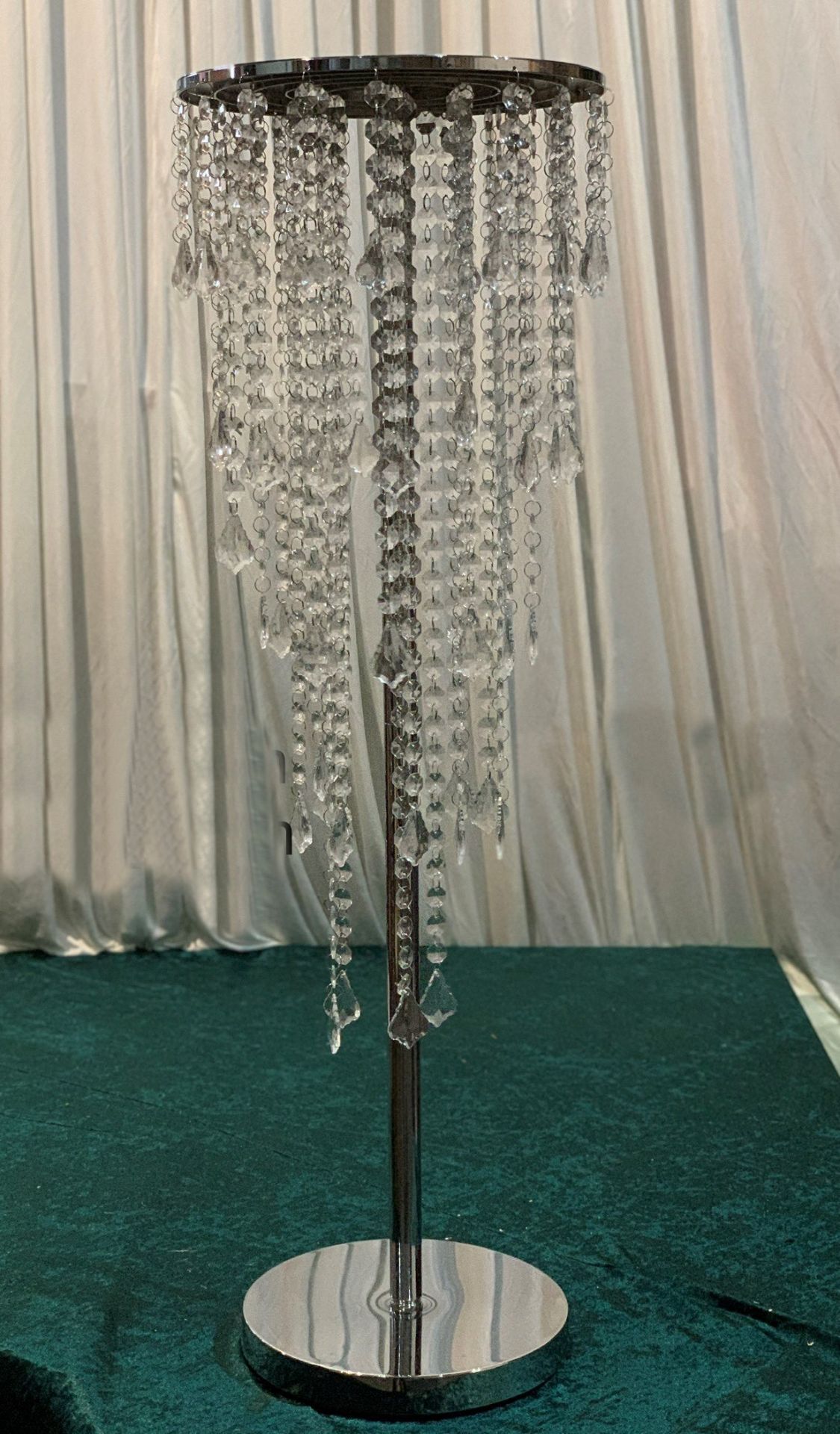 2 x Large 95cm Tall Crystal Candle Stands - Dimensions: 95x35cm - Ref: Lot 73 - CL548 - Location: