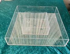 2 x Aquare Transparent Acrylic Trough For Displays - Dimensions: 50x50cm - Ref: Lot 17 - CL548 -