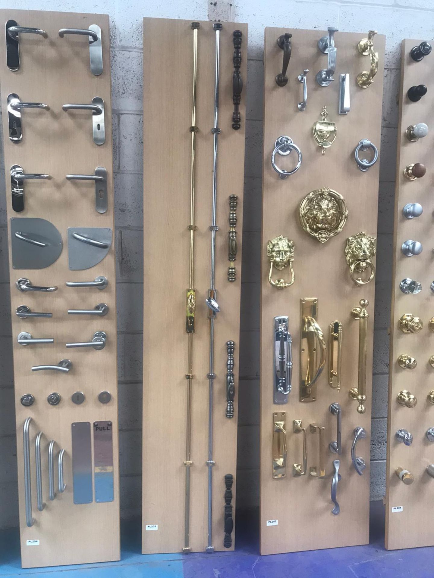 Large Collection of Display Units Fitted With Various Door Handles, Knobs, Knockers, Switches, - Image 5 of 15