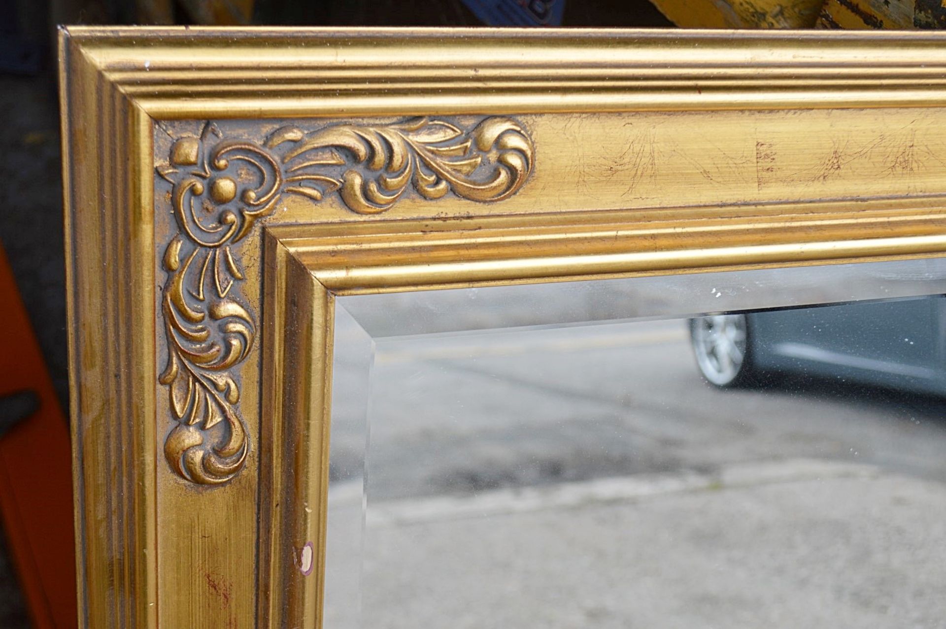 1 x Large Statement Mirror In A Gold Frame With An Aged Finish - Dimensions: 141 x 110cm - Image 3 of 5