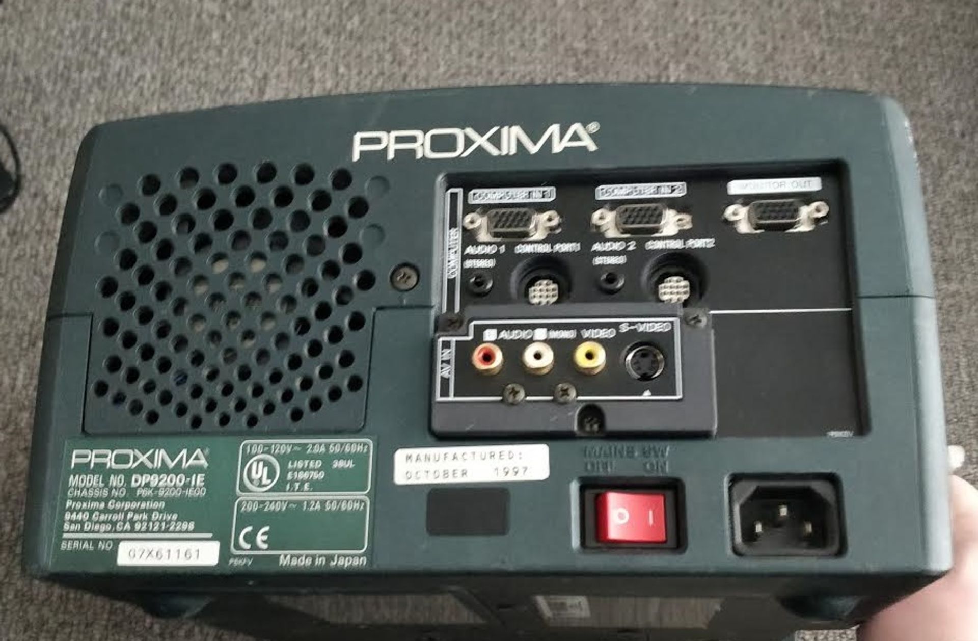 1 x Proxima 9200 Desktop Projector - Ref: WH1 Pal1 - CL010 - Location: Altrincham WA14 - Image 4 of 4