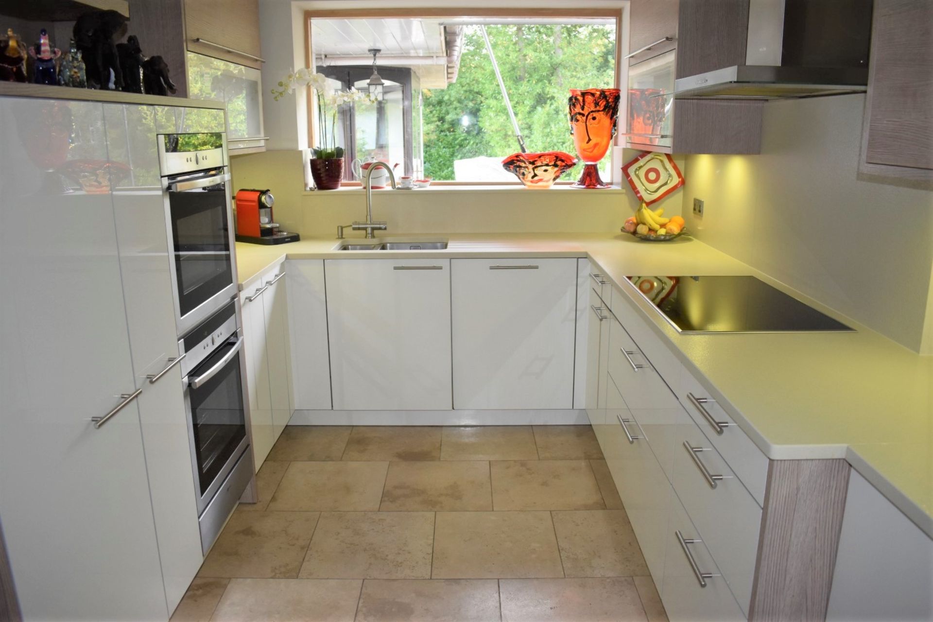 1 x Pronorm Einbauküchen German Made Fitted Kitchen With Contemporary High Gloss Cream Doors and