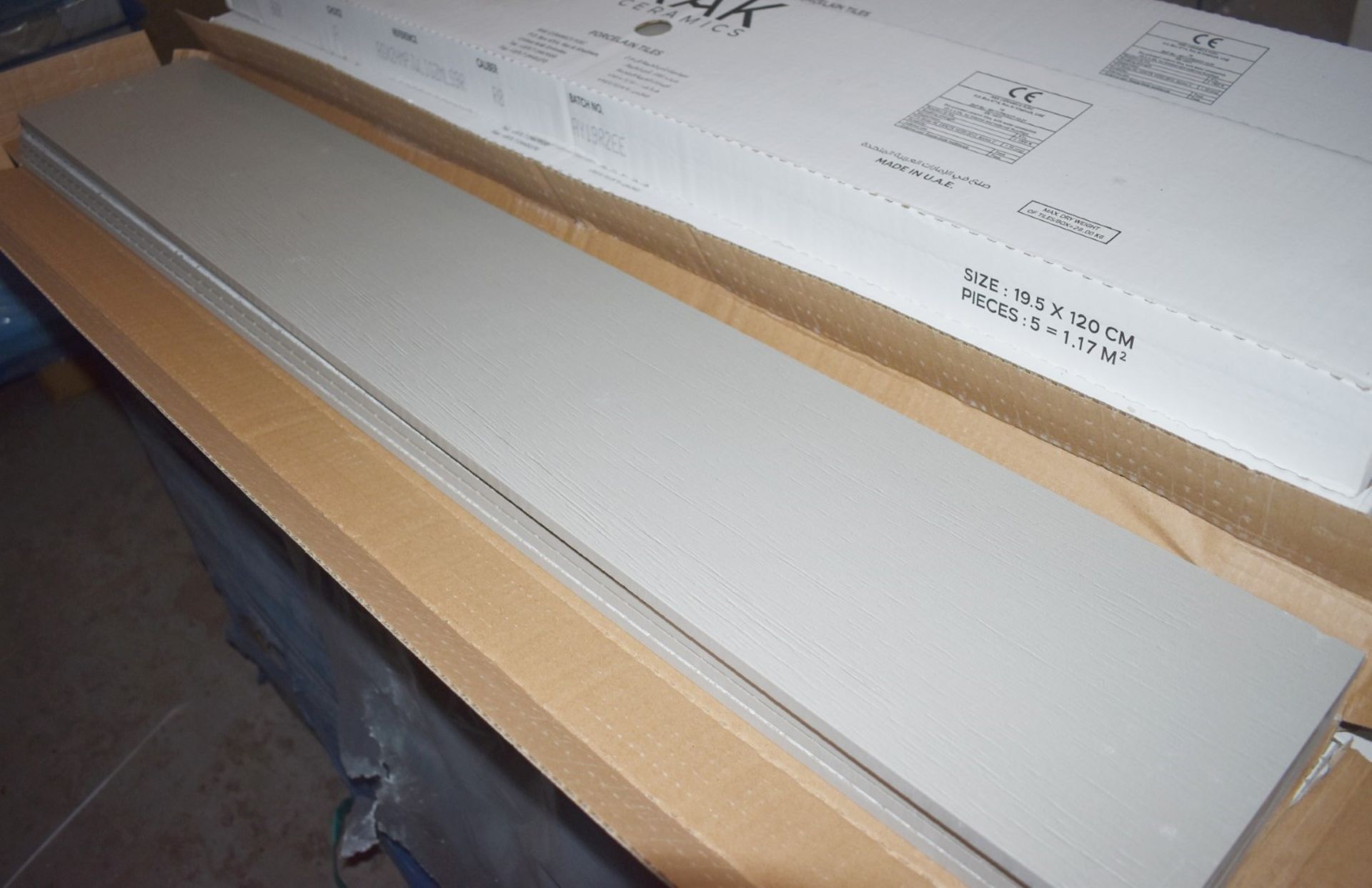 12 x Boxes of RAK Porcelain Floor or Wall Tiles - M Project Wood Design in Light Grey - 19.5 x 120 c - Image 7 of 7