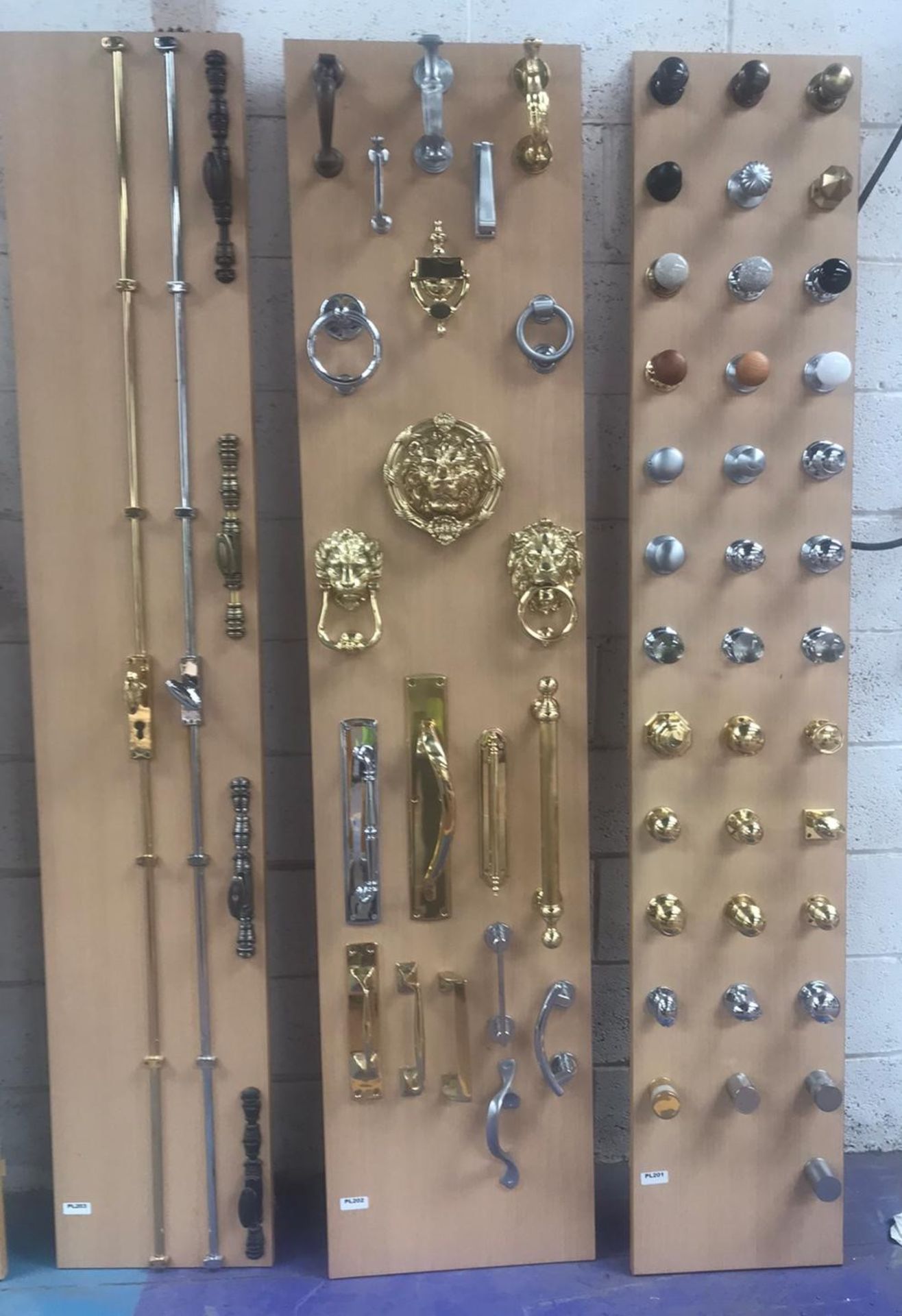 Large Collection of Display Units Fitted With Various Door Handles, Knobs, Knockers, Switches, - Image 10 of 15