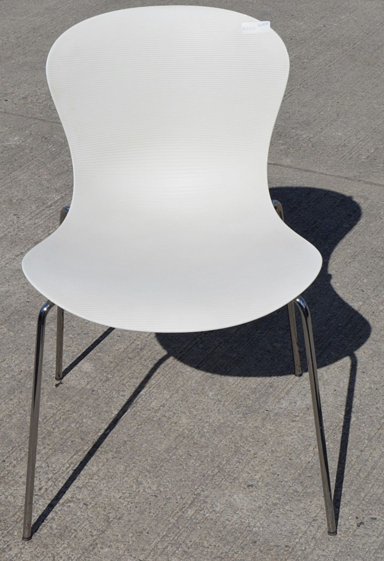 1 x Genuine Fritz Hansen 'Nap' Designer Chair In White & Chrome (KS50) - Dimensions: W48 x D40 x