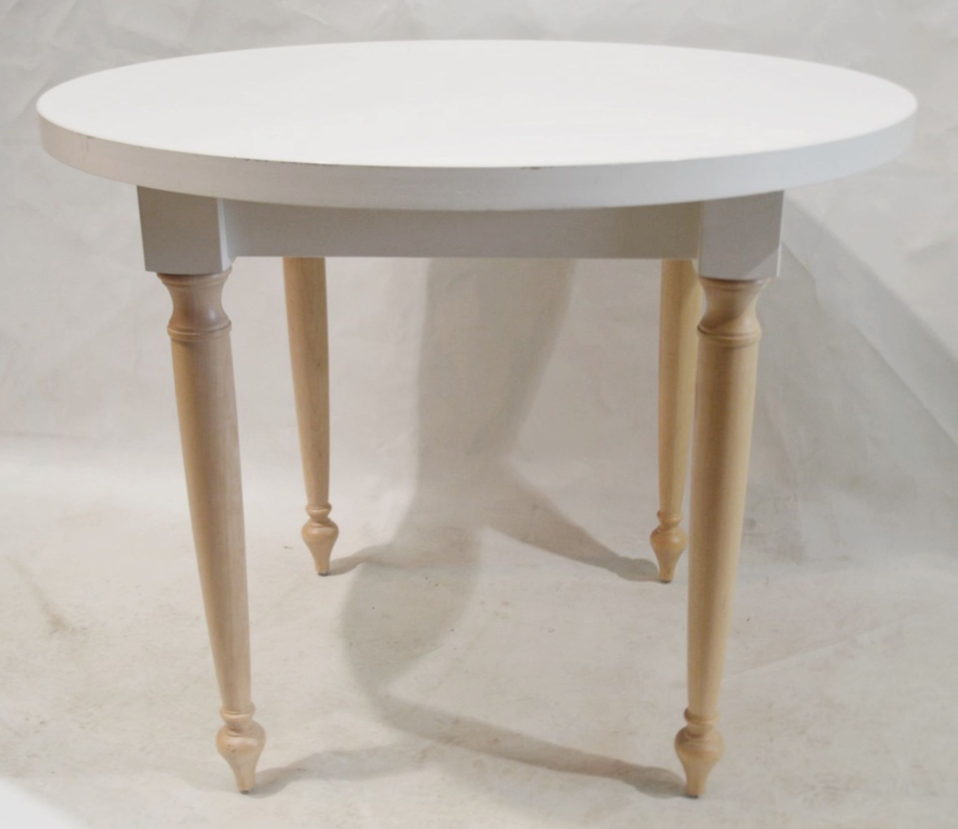 3 x Round Event Tables - Each Features Attractive Turned Legs In Beech Wood - Ex-Display - Image 2 of 4