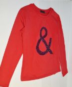 1 x FUN&FUN Long Sleeve&nbsp;Top In Red Featuring An&nbsp;Embellished&nbsp;<span
