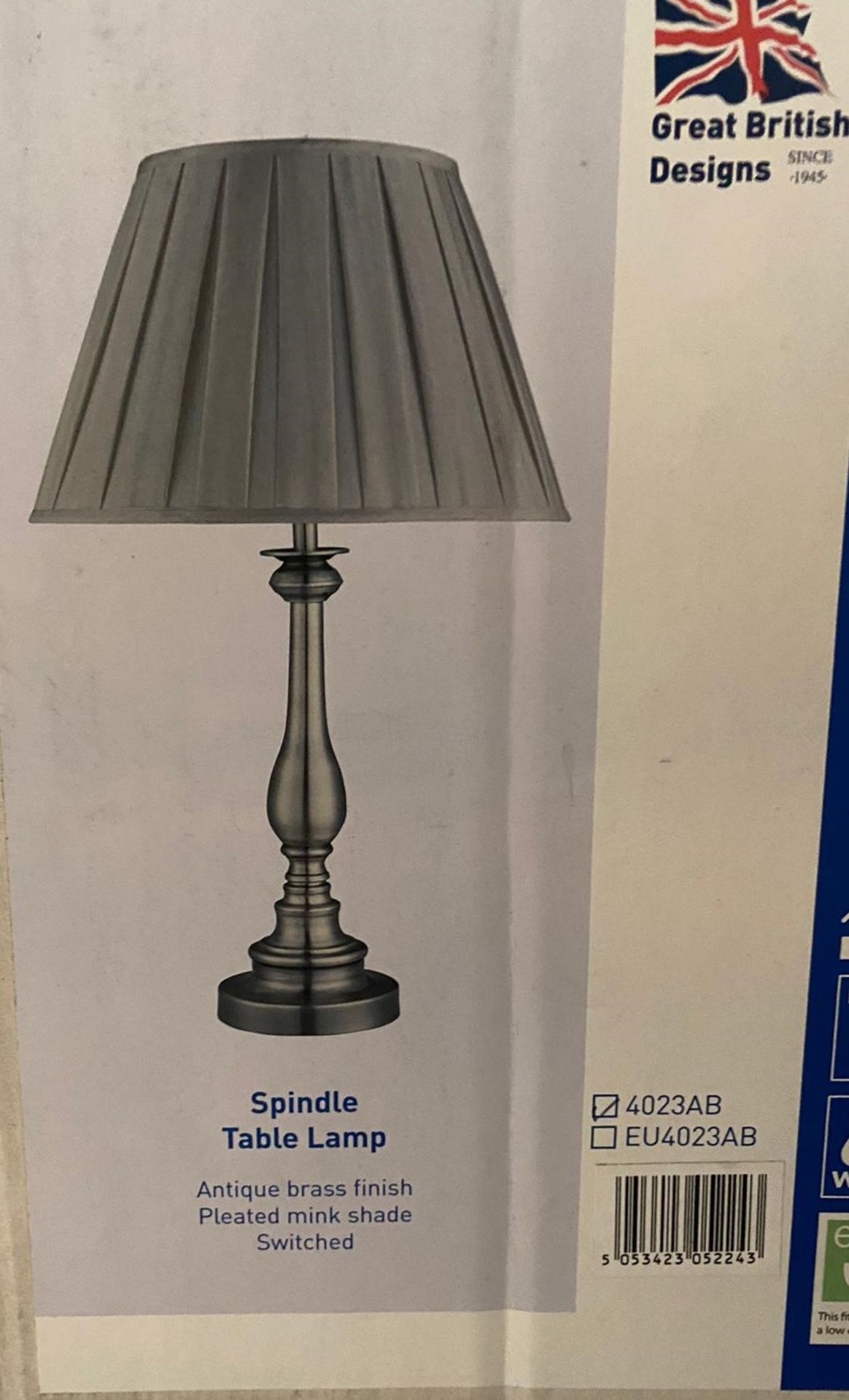 2 x Searchlight Spindle Table lamp in Antique Brass - Ref: 4023AB - New and Boxed - RRP: £80(each) - Image 3 of 4