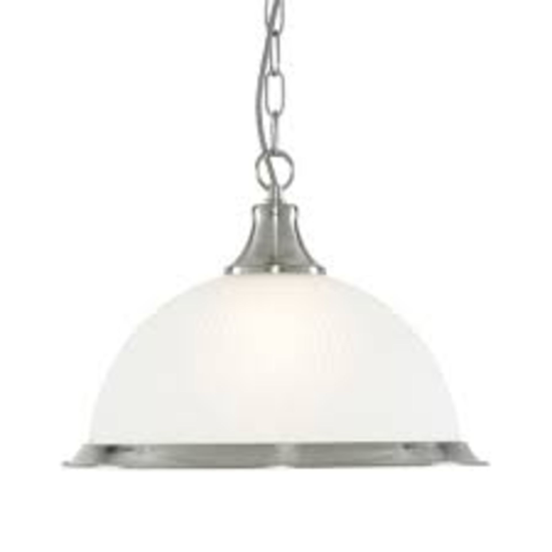 1 x Searchlight American Diner Pendant in Satin Silver - Ex Display - Location: Altrincham WA14 - Image 2 of 5