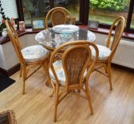 1 x Rattan Wicker Conservatory Furniture Suite - Includes Table and Chairs, Sofa, Armchairs,