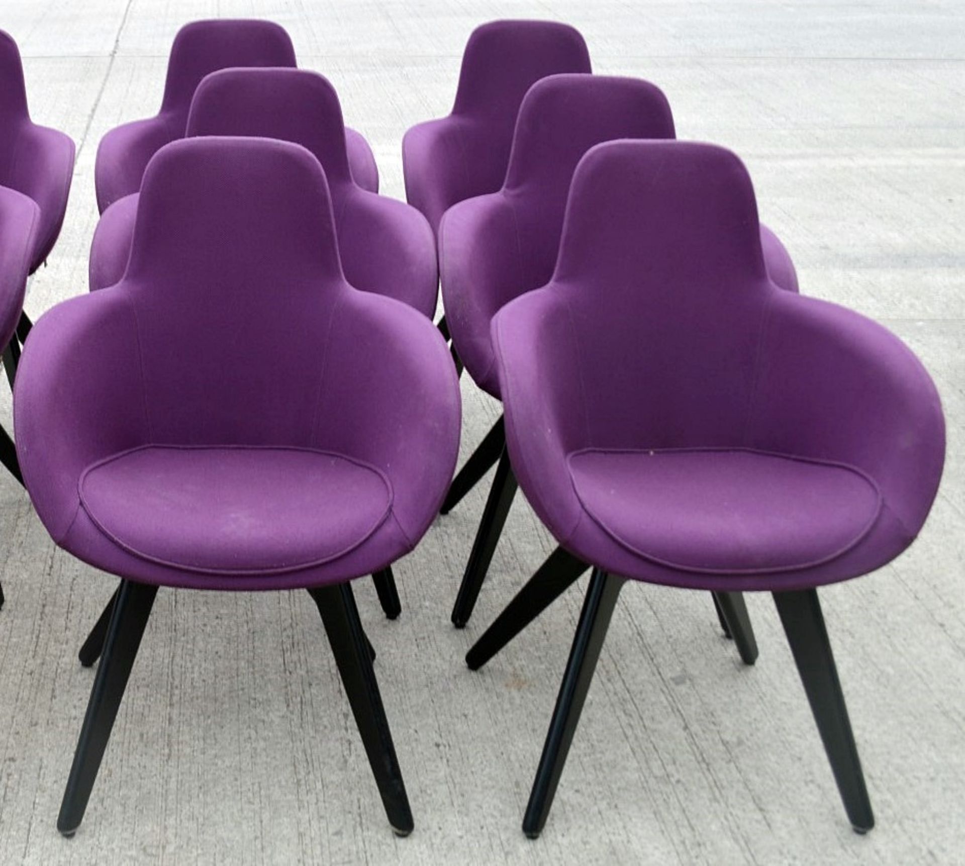1 x TOM DIXON High Back Designer Scoop Chair - Upholstered In A Vibrant Purple Mollie Melton - Image 2 of 4