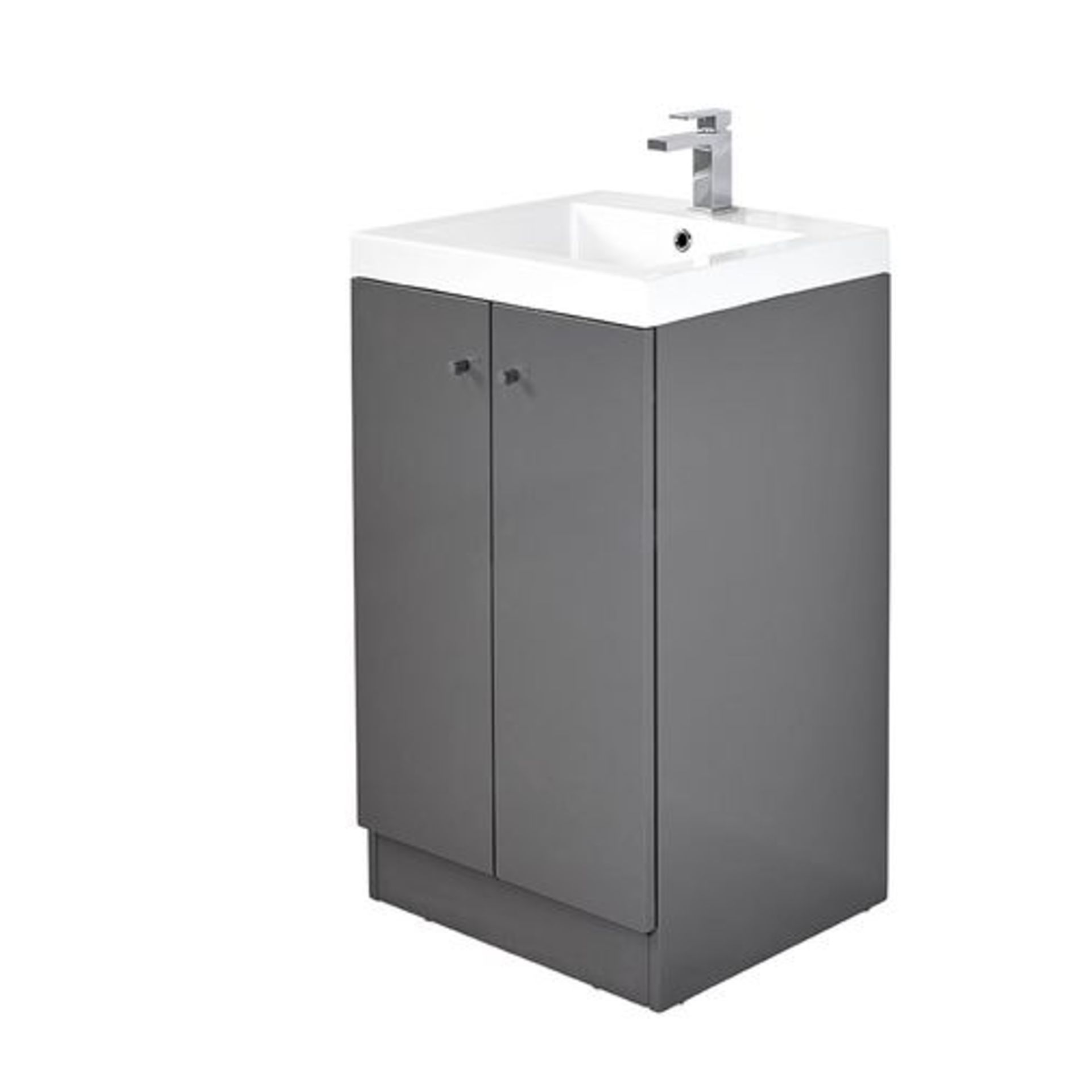 10 x Alpine Duo 500 Floor Standing Vanity unit - Gloss Grey - Brand New Boxed Stock - Dimensions: - Image 4 of 4