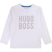 1 x HUGO BOSS T-Shirt White L/Sleeve - New With Tags - Size: 14A - Ref: J25E50 - CL580 - NO VAT O