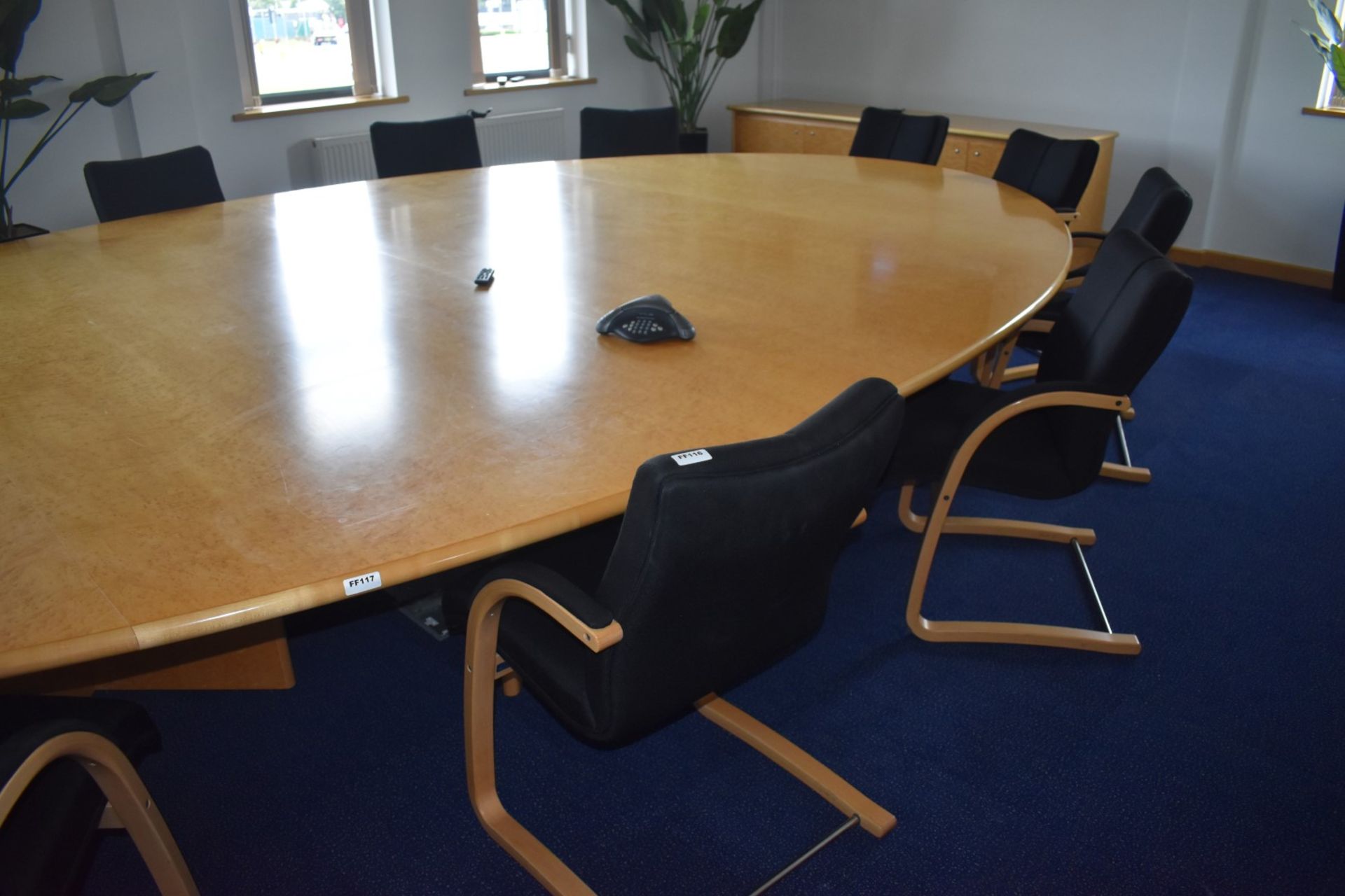 1 x Burr Maple 16ft Office Meeting Table - Spectacular Oval Meeting Table Suitable For Upto 14 - Image 5 of 10