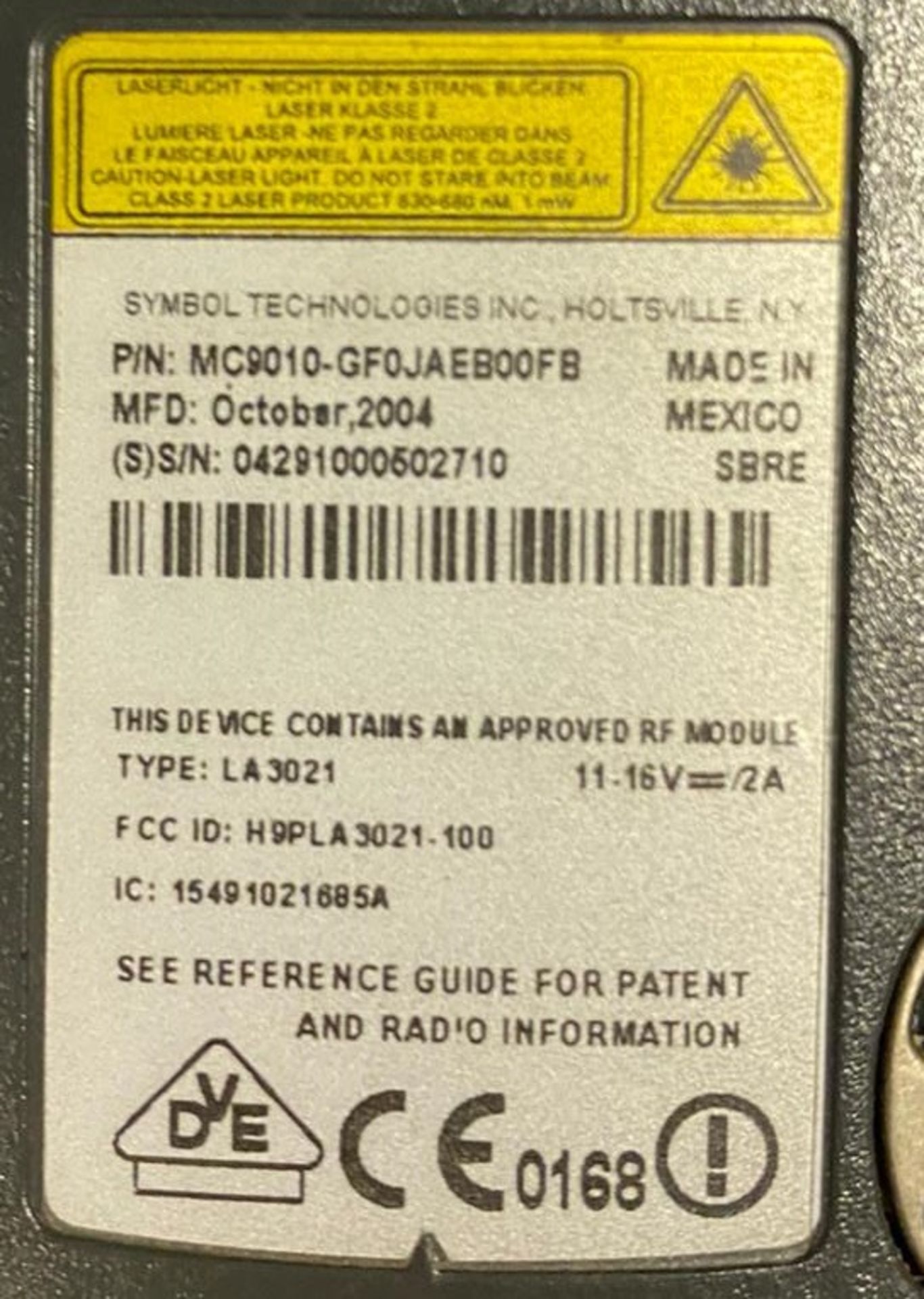 1 x Symbole MC9010 Mobile Barcode Scanner - Used Condition (See Below) - Location: Altrincham WA14 - Image 3 of 6