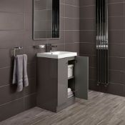 10 x Alpine Duo 500 Floor Standing Vanity unit - Gloss Grey - Brand New Boxed Stock - Dimensions: