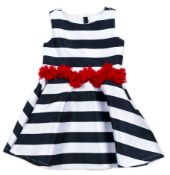 1 x FUN&FUN Dress In Navy Blue And White - New With Tags - Size: 6 - Ref: FNBDR1157 - CL580 -