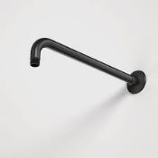 1 x Matt Black Round 300mm Wall Mounted Shower Head Arm Fixed - Code: SA01K - New Boxed Stock -