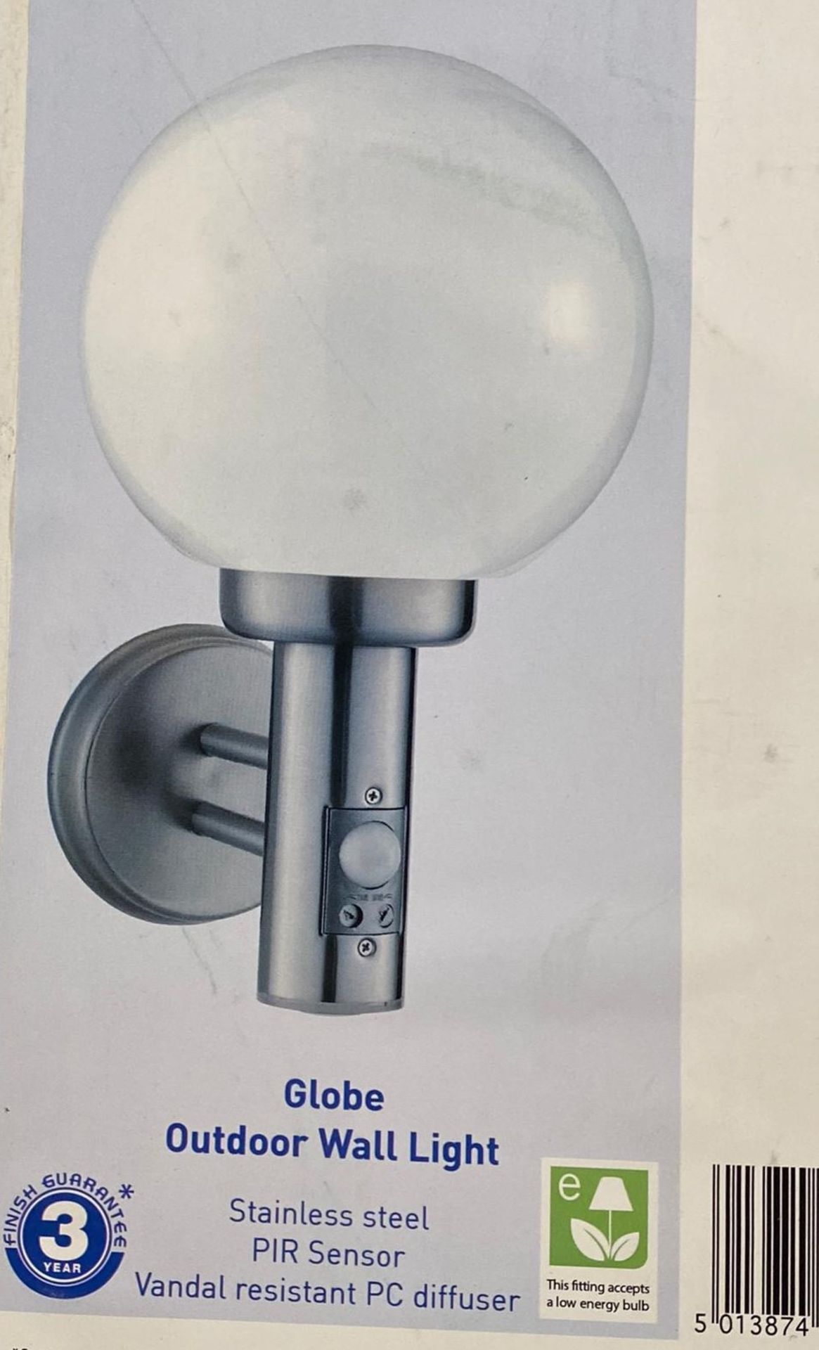 1 x Searchlight Globe Outdoor Wall light in Stainless Steel - Ref: 085 - New Boxed - RRP: £75 (each) - Image 2 of 4