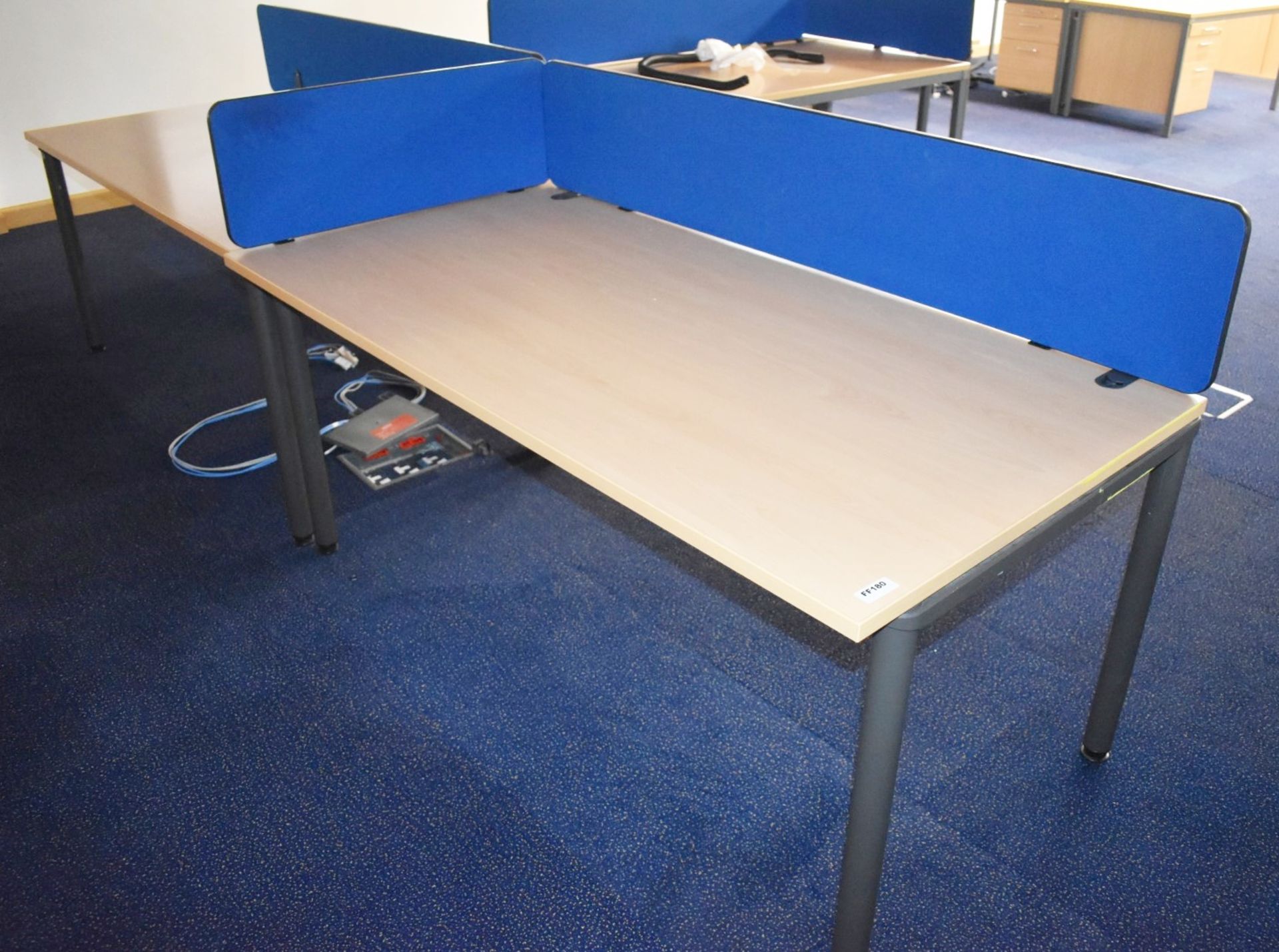 2 x Office Desks in Beech With Dividers - H72 x W160 x D80 cms - Ref: FF180 D - CL544 - Location: - Image 3 of 3