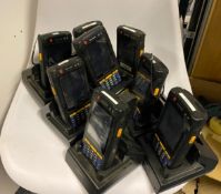 8 x Pidion BIP-6000 Handheld Mobile Computer with Charging Cradles - Used Condition -