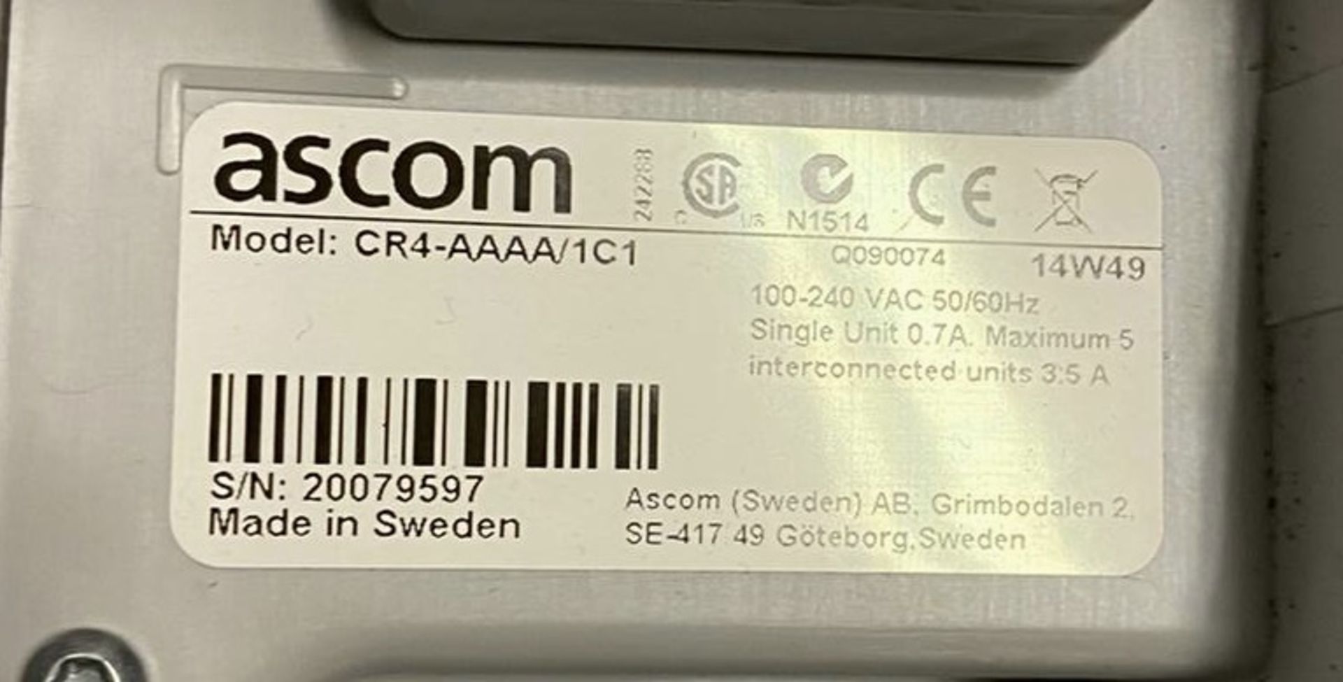 3 x Ascom Battery Pack Charger - Ref: CR4-AAAA - Used condition - Location: Altrincham WA14 - Image 3 of 4