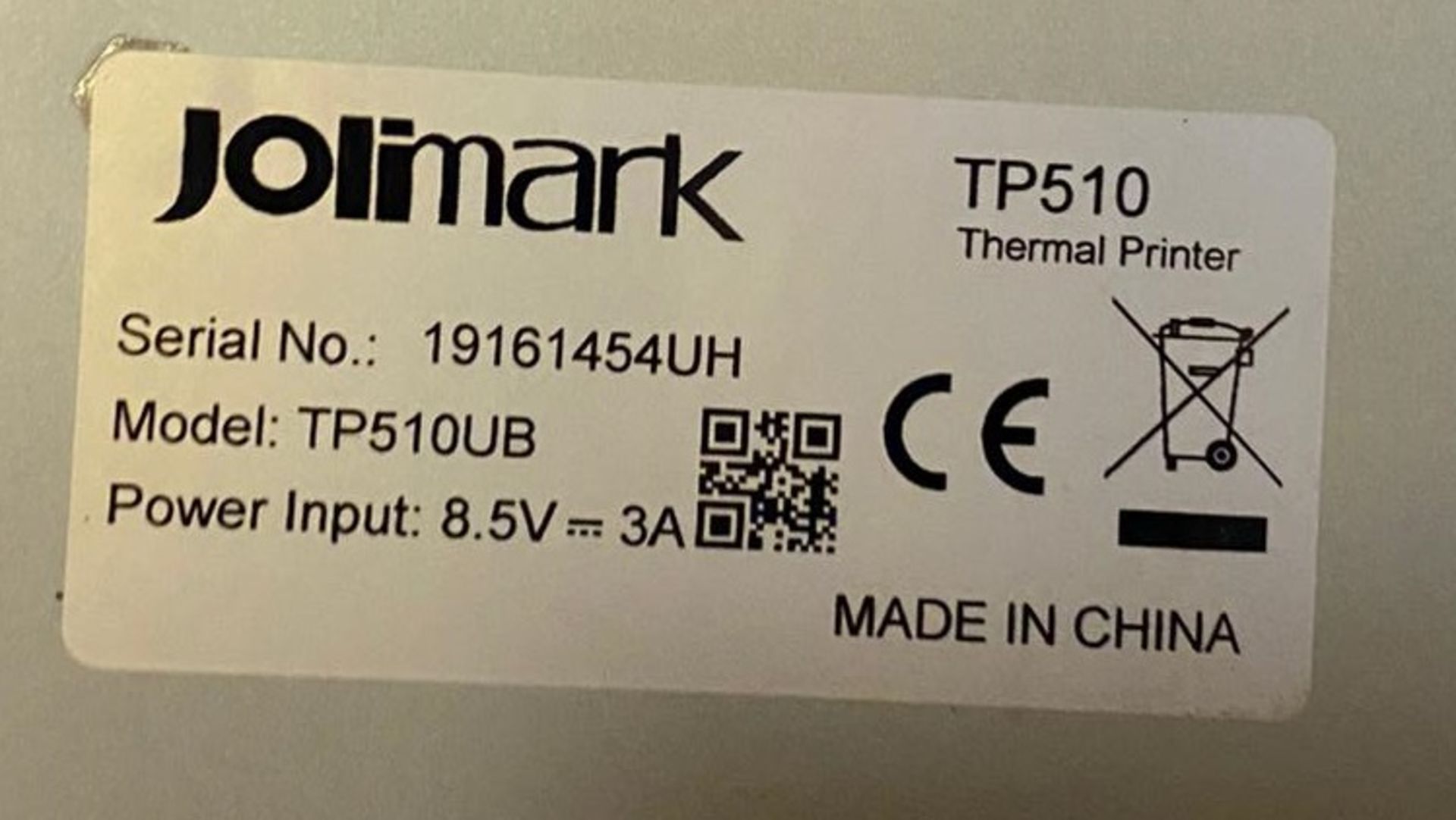 1 x Jolimark TP510UB High Speed BluetoothThermal Receipt Printer - Used Condition - - Image 4 of 5
