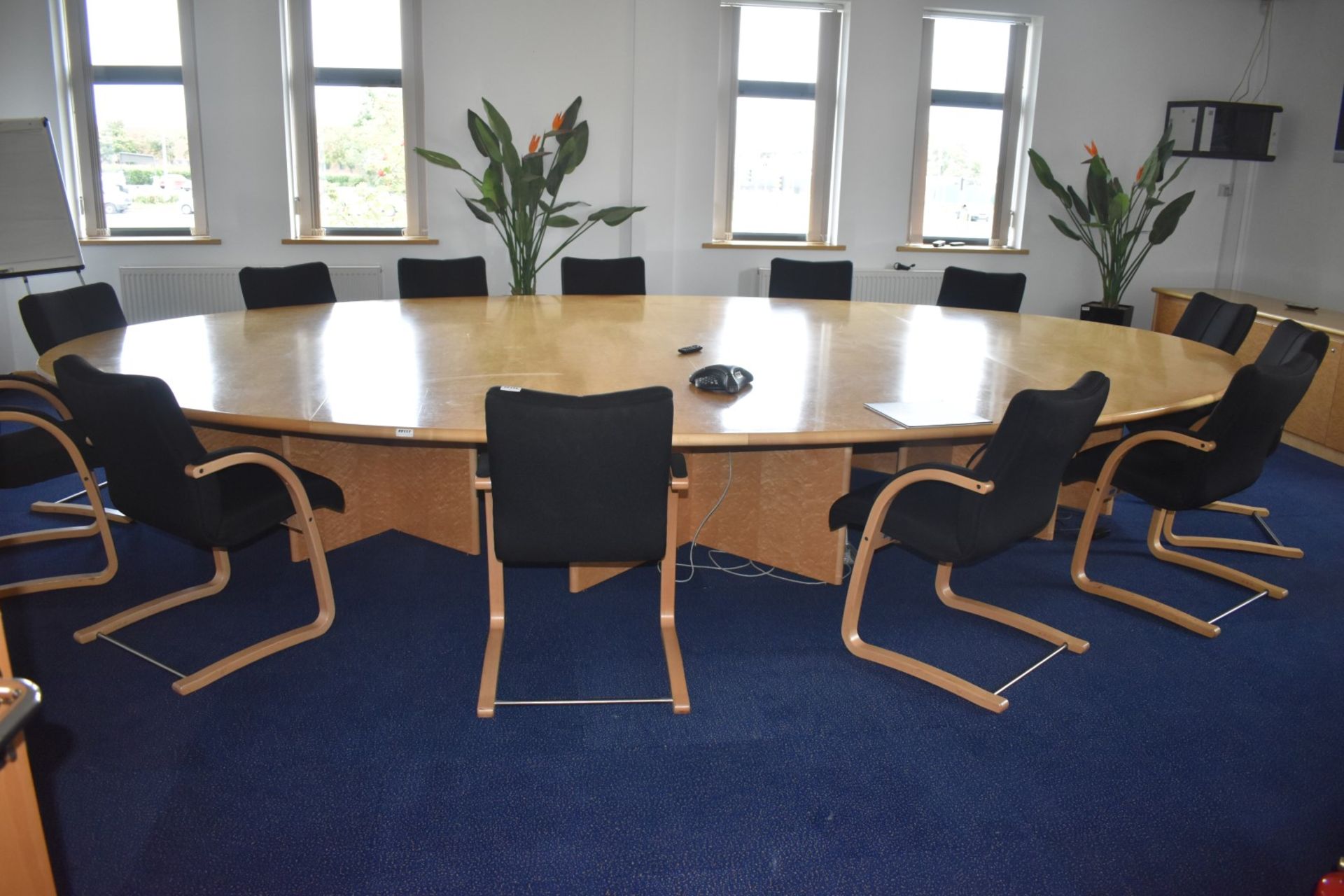 1 x Burr Maple 16ft Office Meeting Table - Spectacular Oval Meeting Table Suitable For Upto 14 - Image 6 of 10