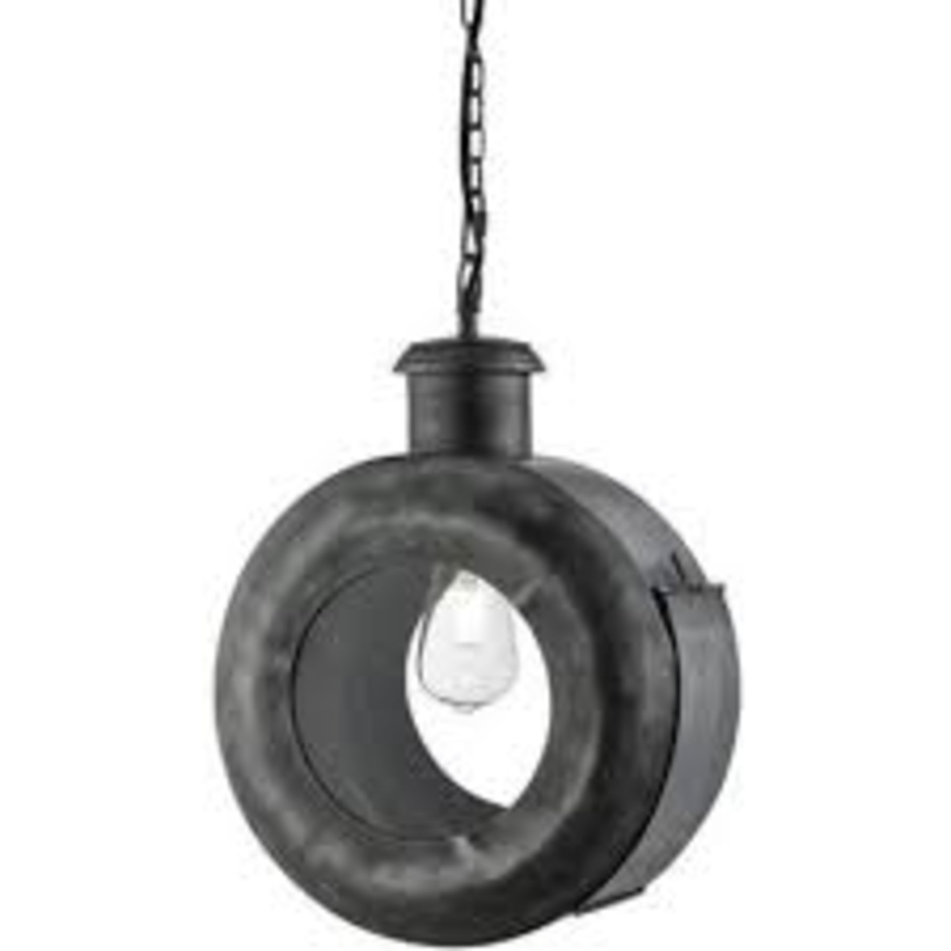 1 x Searchlight Port Hole Pendant Small Antque Zinc - Ref: 2990-30SI-  Ex Display Stock - CL298 - - Image 3 of 5