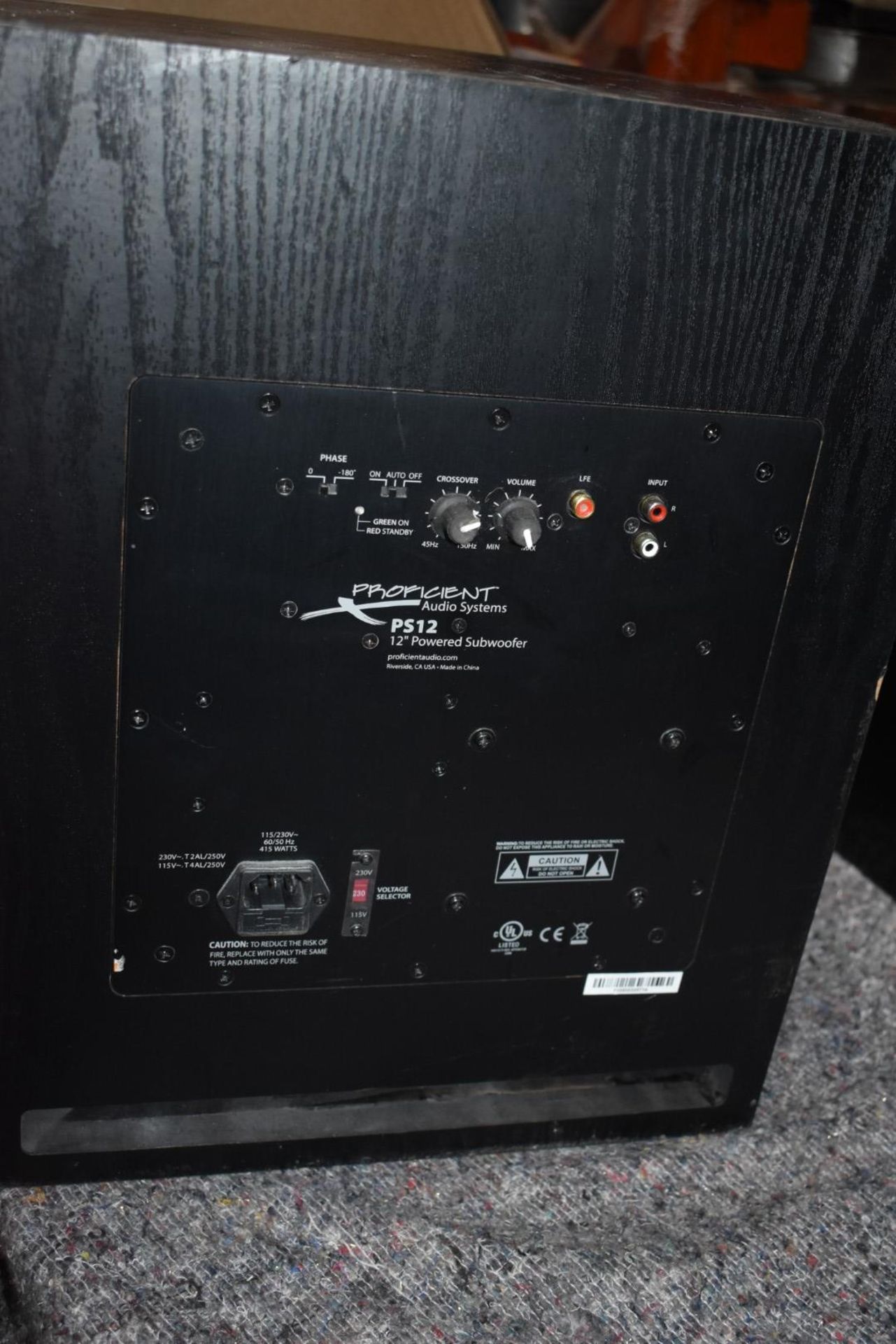 1 x Proficient Audio Systems PS12 12 Inch Powered Subwoofer - Ref: In2107 Pal1 WH1 - CL546 - - Image 3 of 4