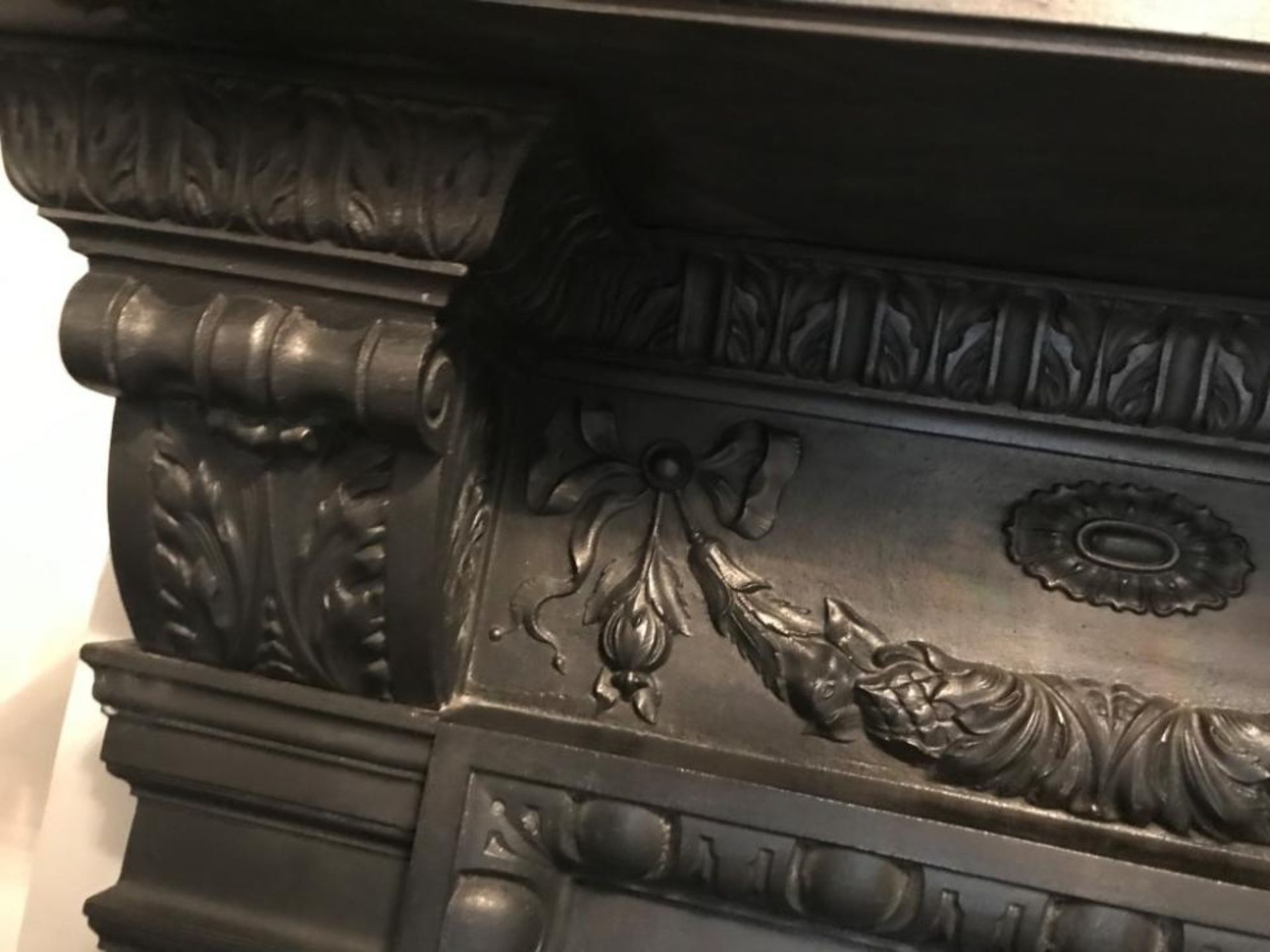 1 x Ultra Rare Stunningly Ornate Antique Victorian Cast Iron Fireplace, With Matching Cast Iron Mirr - Image 16 of 23