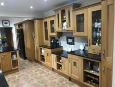 1 x Farmhouse Shaker Style Fitted Kitchen Featuring Solid Oak Soft Close Doors, Central Island,