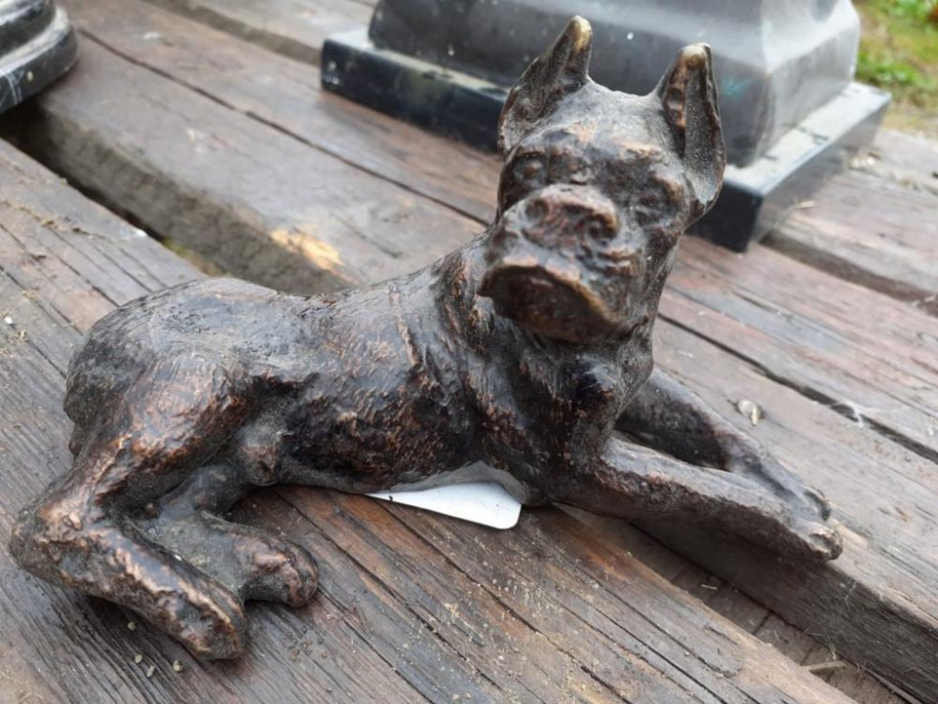 1 x Small Bronze Dog Ornament - Dimensions: width 14cm x height 8cm - Ref: JB207 - Pre-Owned - NO VA - Image 2 of 4