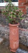 2 x Clay Chimney Garden Planters With Differing Heights - Ref: JB112 - Pre-Owned - NO VAT ON THE HAM